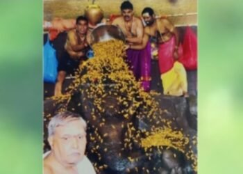 ಬಸವನಗುಡಿ: ದೊಡ್ಡ ಗಣೇಶನಿಗೆ ಕಡಲೆಕಾಯಿ ಅಭಿಷೇಕ