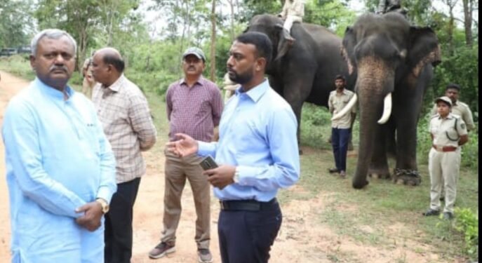 ನಾಗರಹೊಳೆಯಲ್ಲಿ ಸ್ಟೀಲ್ ವೈಯರ್ ರೋಪ್ ಬ್ಯಾರಿಕೇಡ್; ಸಚಿವ ಸೋಮಶೇಖರ್  ಪರಿಶೀಲನೆ