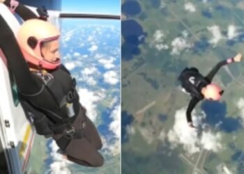 VIDEO: ನೋಡ ನೋಡುತ್ತಿದ್ದಂತೆಯೇ ವಿಮಾನದಿಂದ ಹಾರಿದ ಮಹಿಳೆ