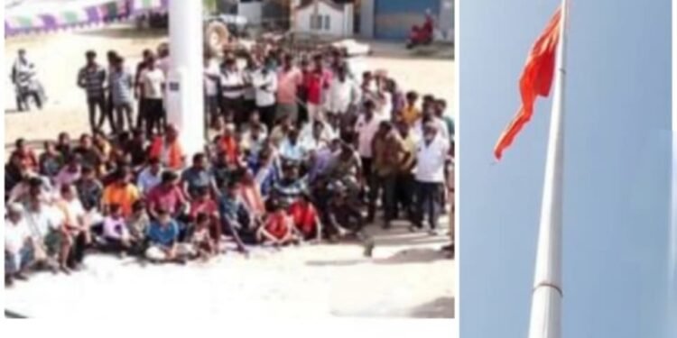 ಹನುಮ ಧ್ವಜ ತೆರವಿಗೆ ಆಕ್ಷೇಪ; ಹಿಂದೂ ಕಾರ್ಯಕರ್ತರ ರೊಚ್ಚು; ಪೊಲೀಸ್ ಲಾಠಿ ಚಾರ್ಜ್