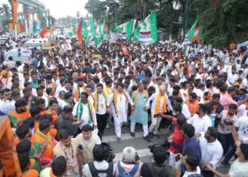 BJP-JDS ‘ಮೈಸೂರು ಚಲೋ’ ಭ್ರಷ್ಟ ಕಾಂಗ್ರೆಸ್ ಸರಕಾರವನ್ನು ಕಿತ್ತೊಗೆಯುವ ಶಕ್ತಿಎಂದ ವಿಜಯೇಂದ್ರ