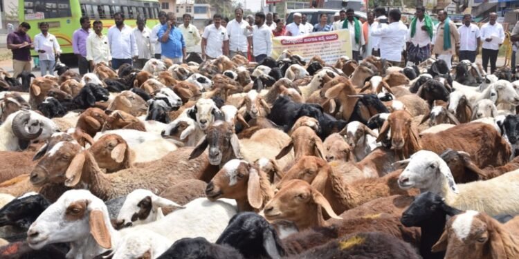 ರಾಜ್ಯದಲ್ಲಿ ಕುರಿಗಾರರ ಮೇಲಿನ ದೌರ್ಜನ್ಯ ಖಂಡಿಸಿ ಪ್ರತಿಭಟನೆ: