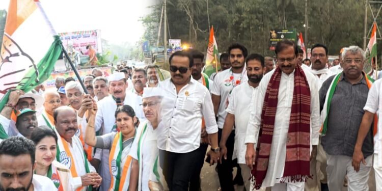 ಕರಾವಳಿಯಲ್ಲಿ ‘ನರೇಗಾ ಬಚವೋ’ ಕಾಂಗ್ರೆಸ್ ಪಾದಯಾತ್ರೆ: ಕೇಂದ್ರ ವಿರುದ್ಧ ಸುದರ್ಶನ್, ಮನೋರಾಜ್ ಆಕ್ರೋಶ